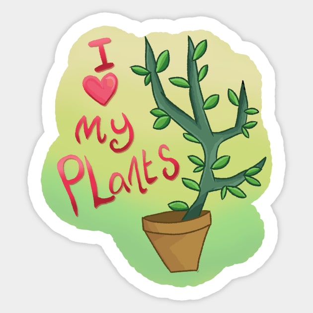 I Heart My Plants Sticker by Quirkball